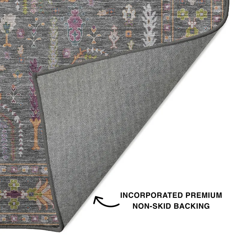 Luxury Washable Hatay Gray 2\'6\" x 3\'10\" Rug