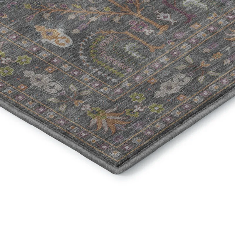 Luxury Washable Hatay Gray 2\'6\" x 3\'10\" Rug