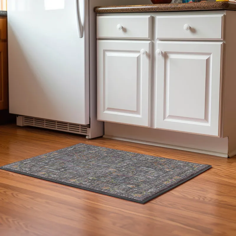 Luxury Washable Hatay Gray 1\'8\" x 2\'6\" Rug