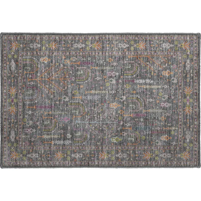 Luxury Washable Hatay Gray 1\'8\" x 2\'6\" Rug