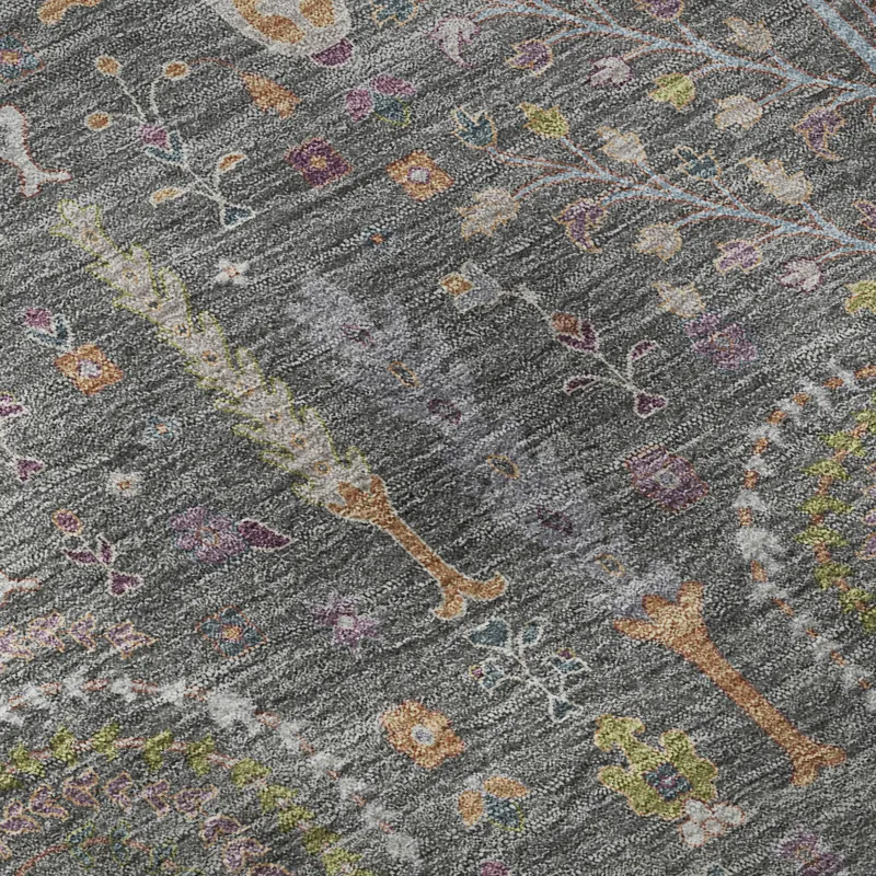 Luxury Washable Hatay Gray 2\'6\" x 3\'10\" Rug