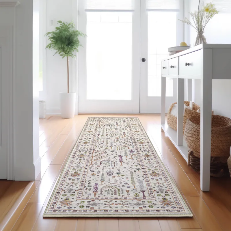 Luxury Washable Hatay Ivory 2\'3\" x 7\'6\" Runner Rug