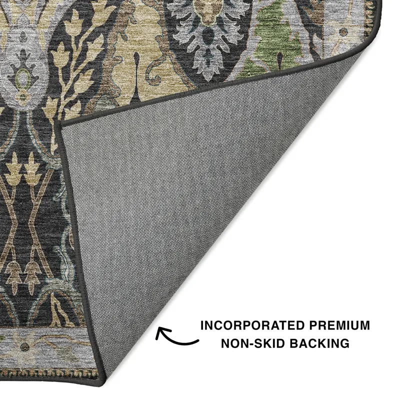 Luxury Washable Hatay Black 8\' x 10\' Rug