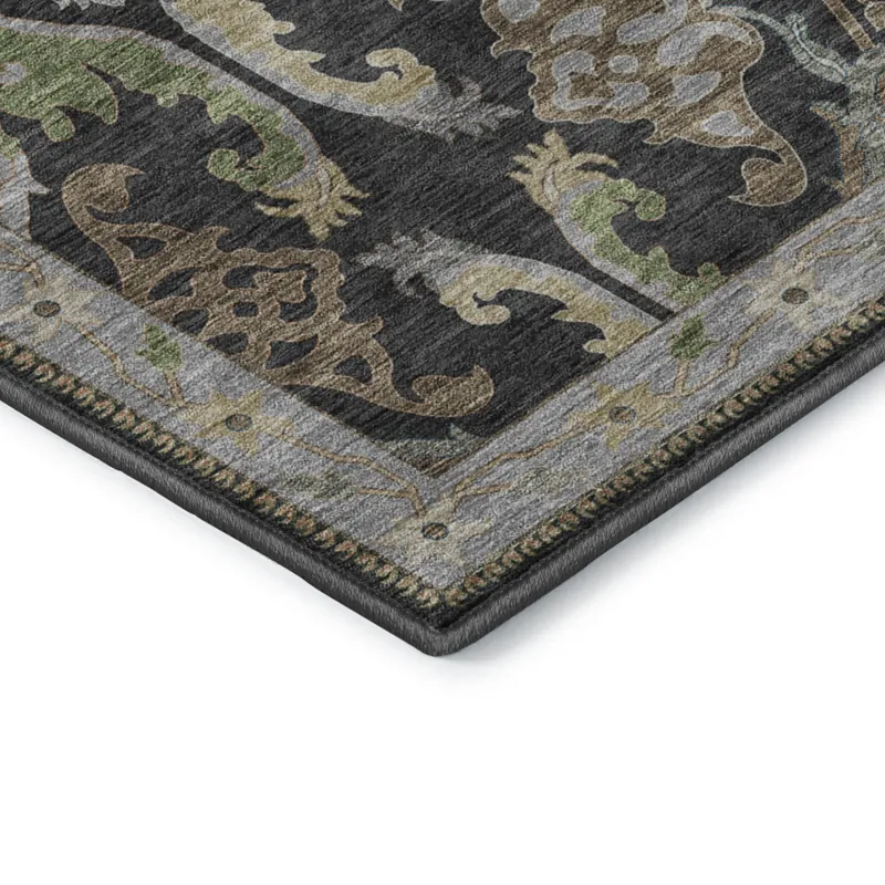 Luxury Washable Hatay Black 8\' x 10\' Rug
