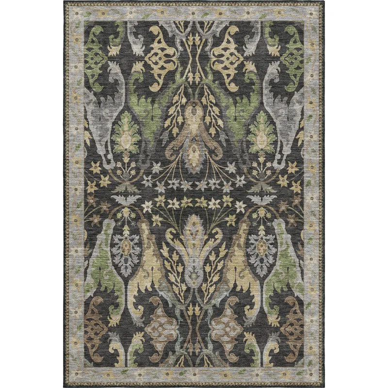 Luxury Washable Hatay Black 8\' x 10\' Rug