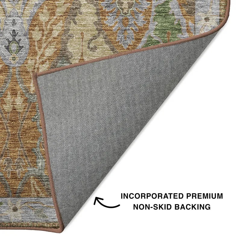 Luxury Washable Hatay Copper 2\'3\" x 7\'6\" Runner Rug