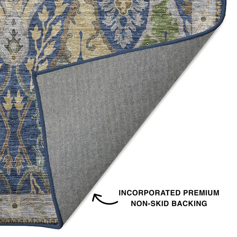 Luxury Washable Hatay Navy 2\'3\" x 7\'6\" Runner Rug