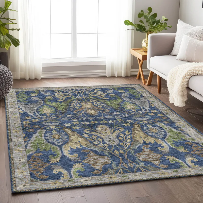 Luxury Washable Hatay Navy 10\' x 14\' Rug