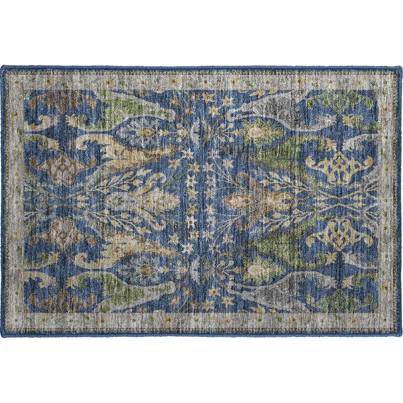 Luxury Washable Hatay Navy 1\'8\" x 2\'6\" Rug