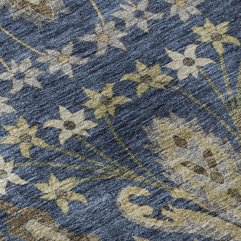 Luxury Washable Hatay Navy 2\'3\" x 7\'6\" Runner Rug
