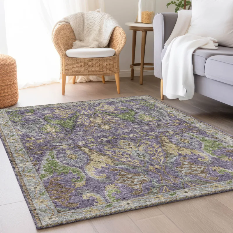 Luxury Washable Hatay Purple 5\' x 7\'6\" Rug
