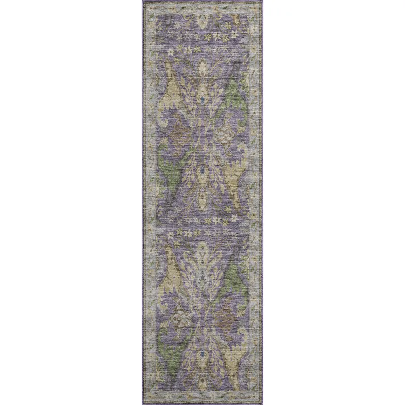 Luxury Washable Hatay Purple 2\'3\" x 7\'6\" Runner Rug