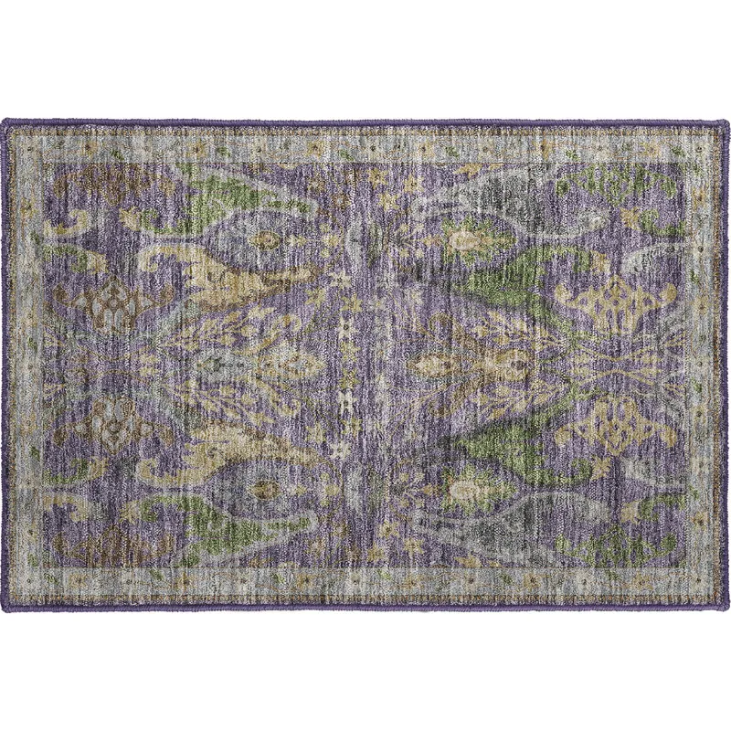Luxury Washable Hatay Purple 1\'8\" x 2\'6\" Rug