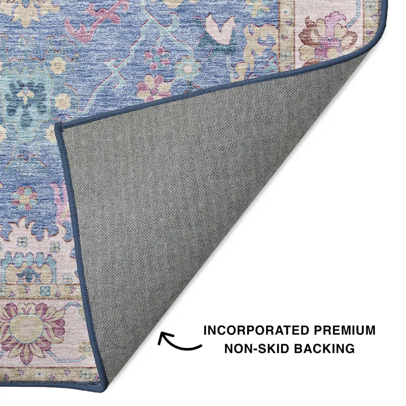 Luxury Washable Hatay Blue 3\' x 5\' Rug