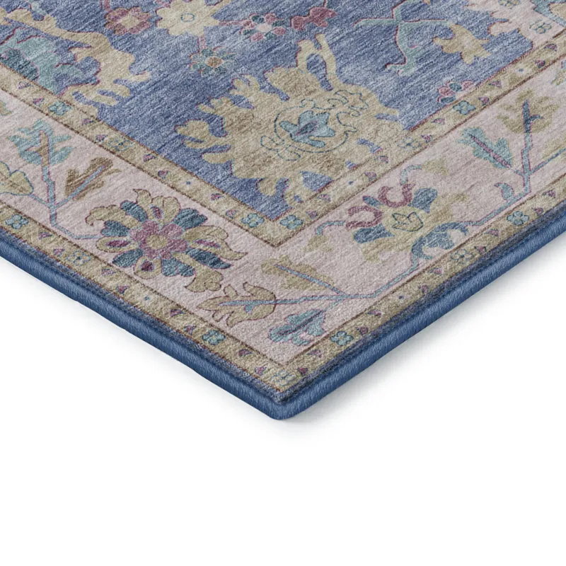 Luxury Washable Hatay Blue 3\' x 5\' Rug