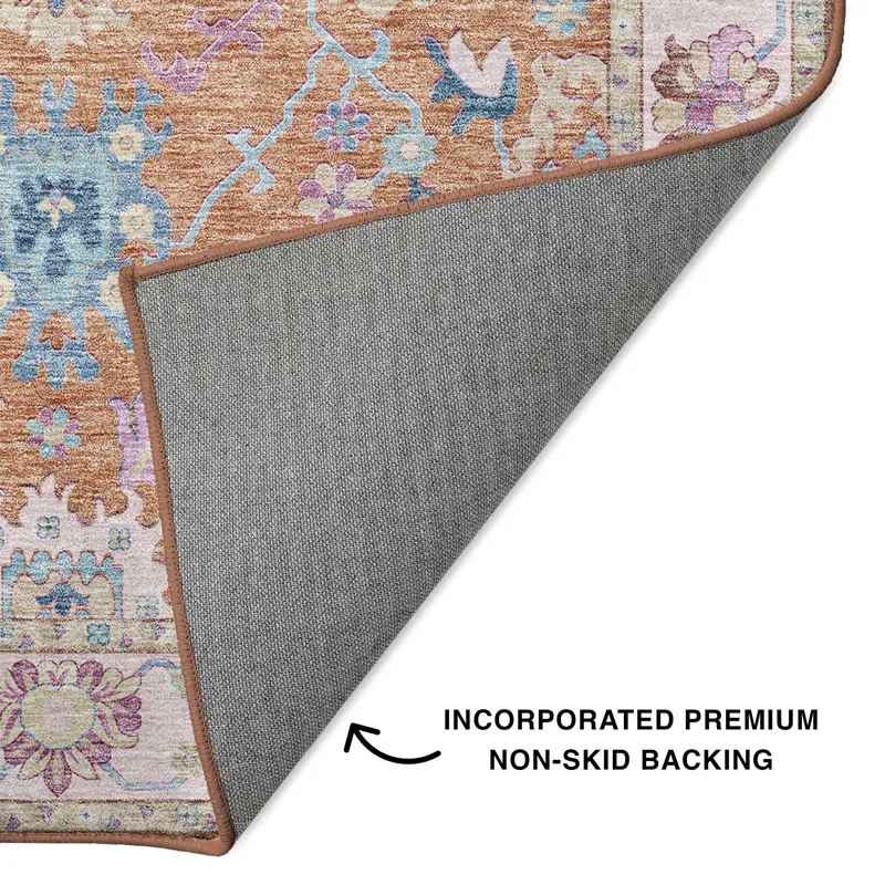 Luxury Washable Hatay Orange 2\'3\" x 7\'6\" Runner Rug