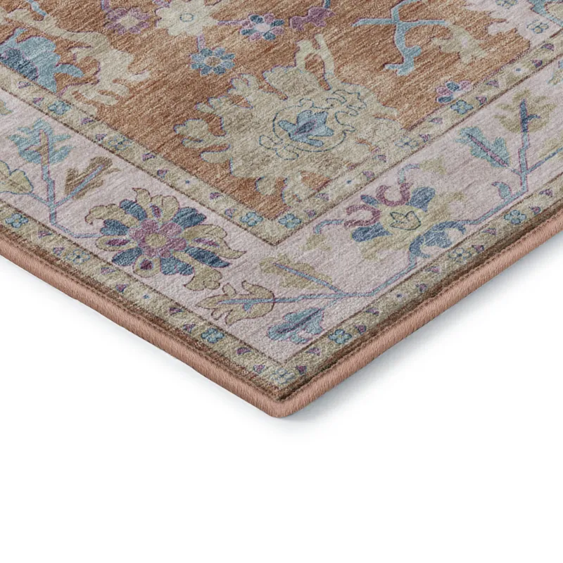 Luxury Washable Hatay Orange 2\'3\" x 7\'6\" Runner Rug