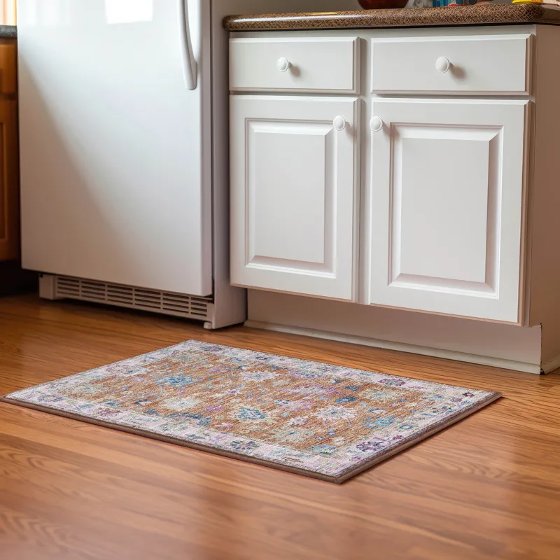 Luxury Washable Hatay Orange 1\'8\" x 2\'6\" Rug