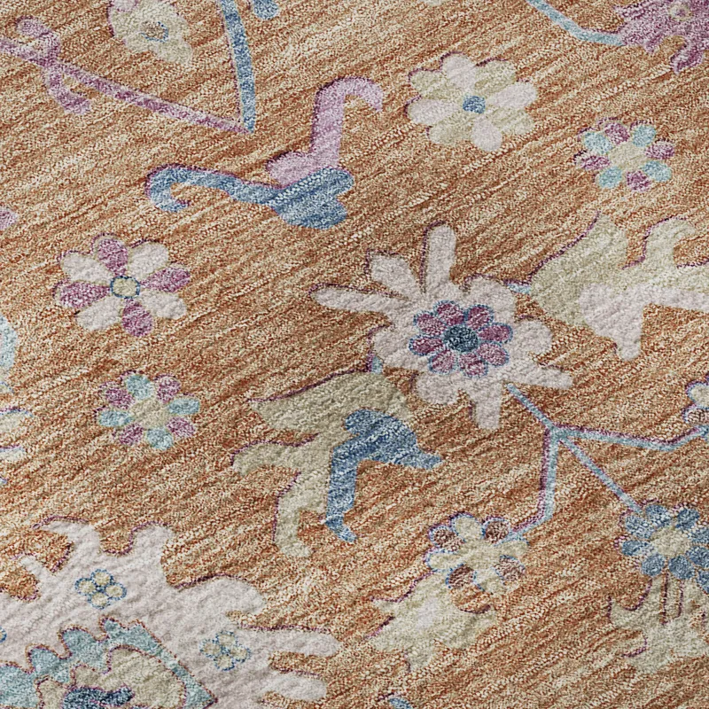 Luxury Washable Hatay Orange 2\'3\" x 7\'6\" Runner Rug