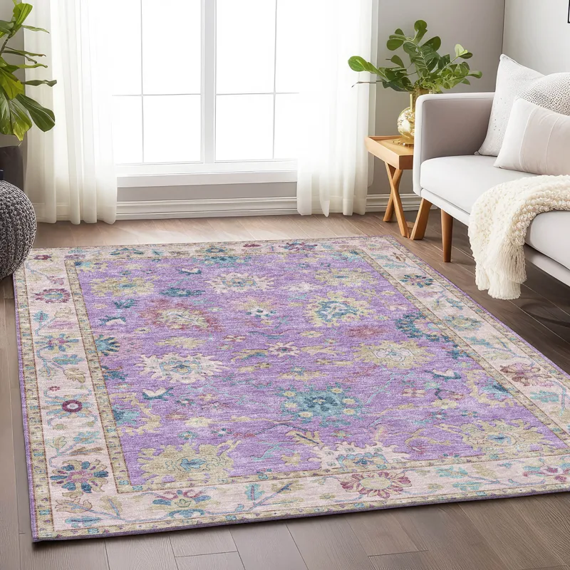 Luxury Washable Hatay Purple 9\' x 12\' Rug