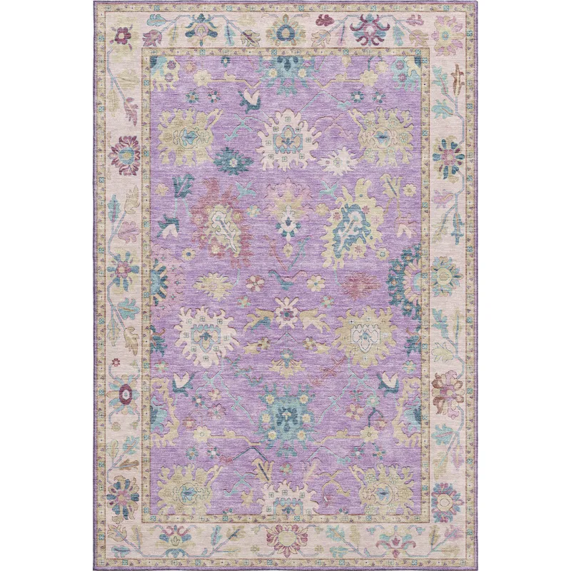 Luxury Washable Hatay Purple 9\' x 12\' Rug