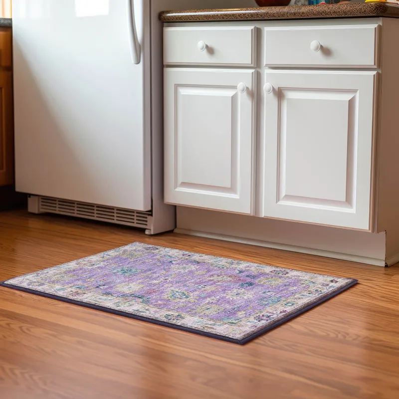 Luxury Washable Hatay Purple 1\'8\" x 2\'6\" Rug