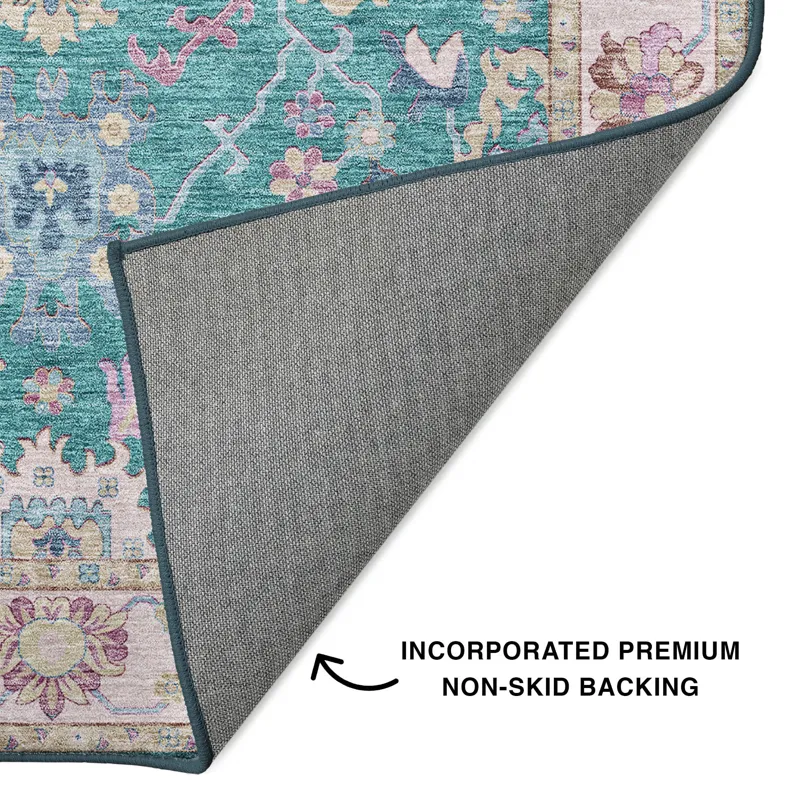 Luxury Washable Hatay Teal 3\' x 5\' Rug
