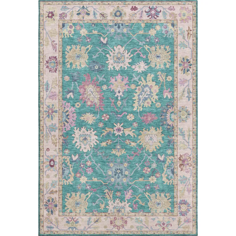 Luxury Washable Hatay Teal 3\' x 5\' Rug