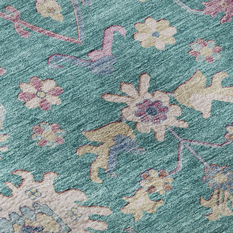 Luxury Washable Hatay Teal 3\' x 5\' Rug