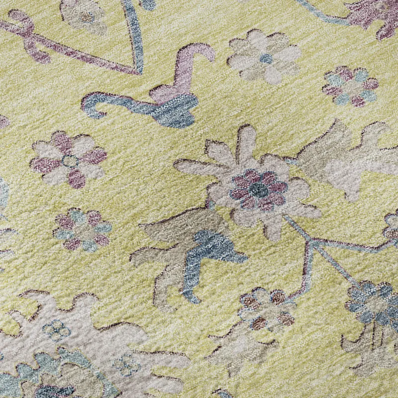 Luxury Washable Hatay Yellow 9\' x 12\' Rug