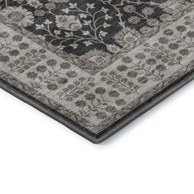 Luxury Washable Hatay Black 9\' x 12\' Rug