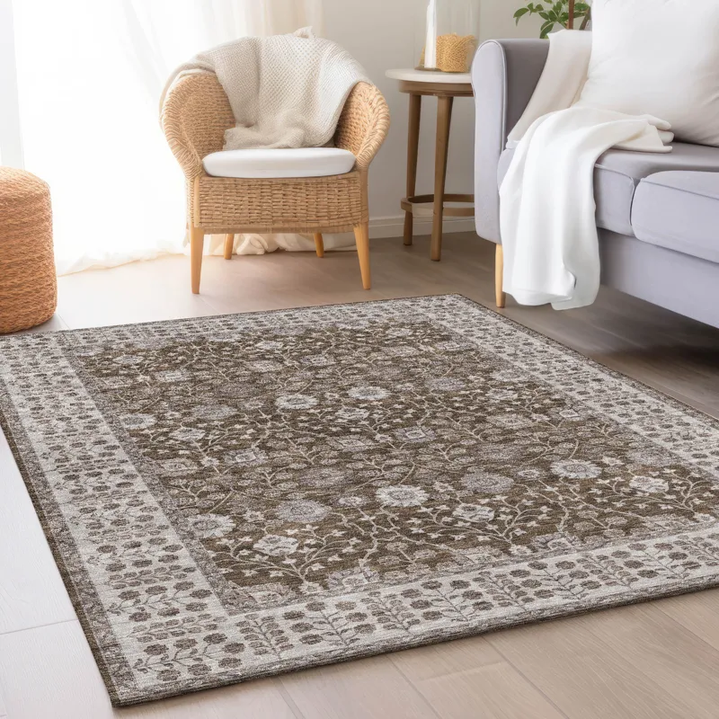 Luxury Washable Hatay Chocolate 2\'6\" x 3\'10\" Rug