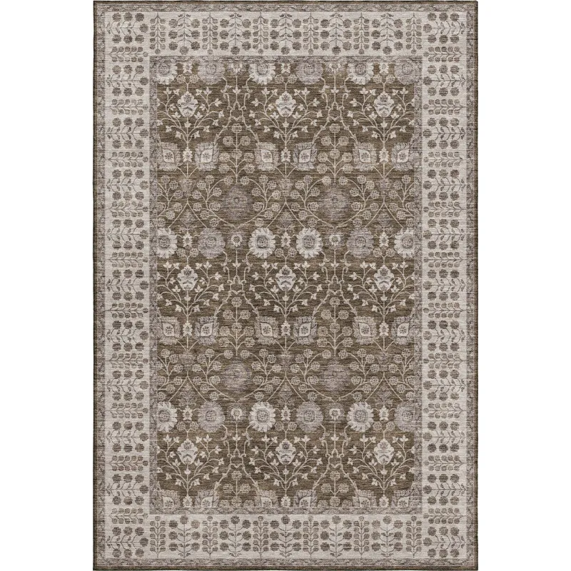 Luxury Washable Hatay Chocolate 2\'6\" x 3\'10\" Rug