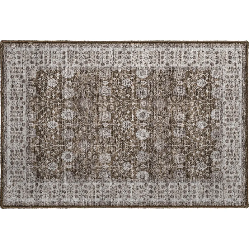 Luxury Washable Hatay Chocolate 1\'8\" x 2\'6\" Rug