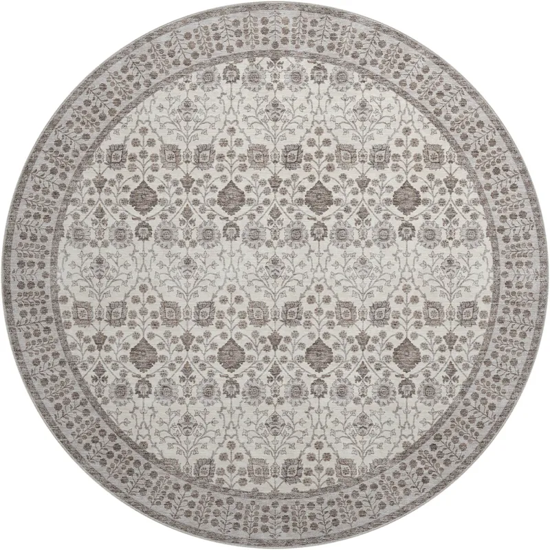 Luxury Washable Hatay Ivory 8\' x 8\' Round Rug
