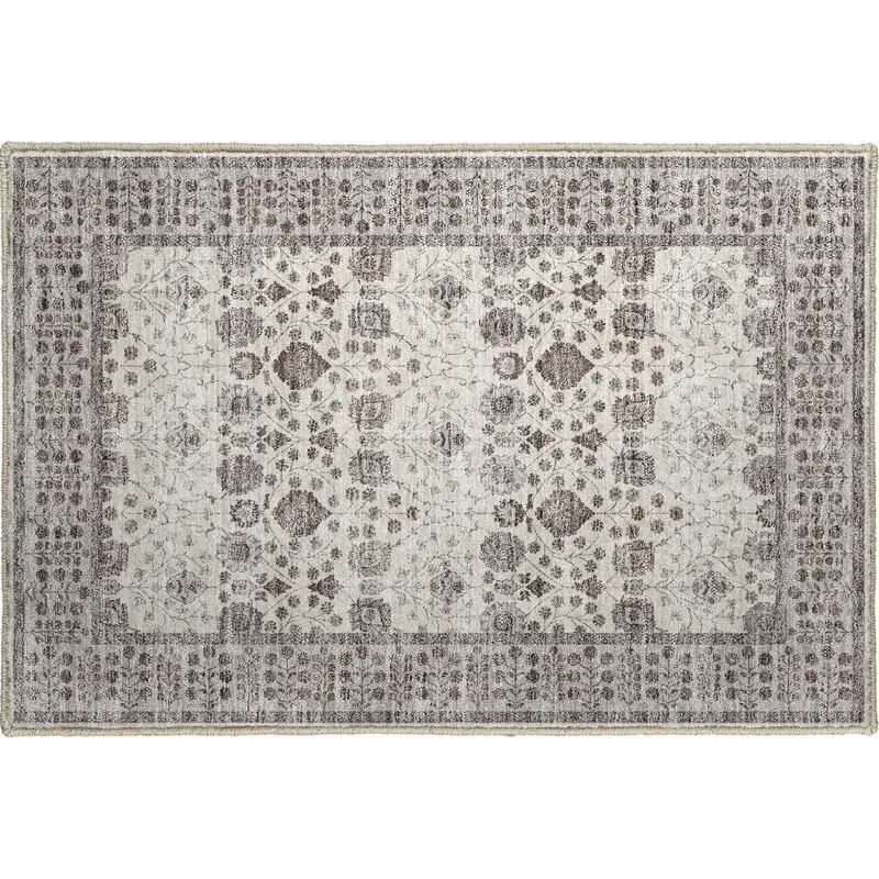 Luxury Washable Hatay Ivory 1\'8\" x 2\'6\" Rug