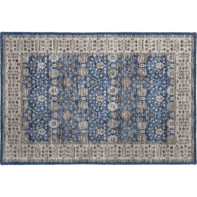 Luxury Washable Hatay Navy 1\'8\" x 2\'6\" Rug