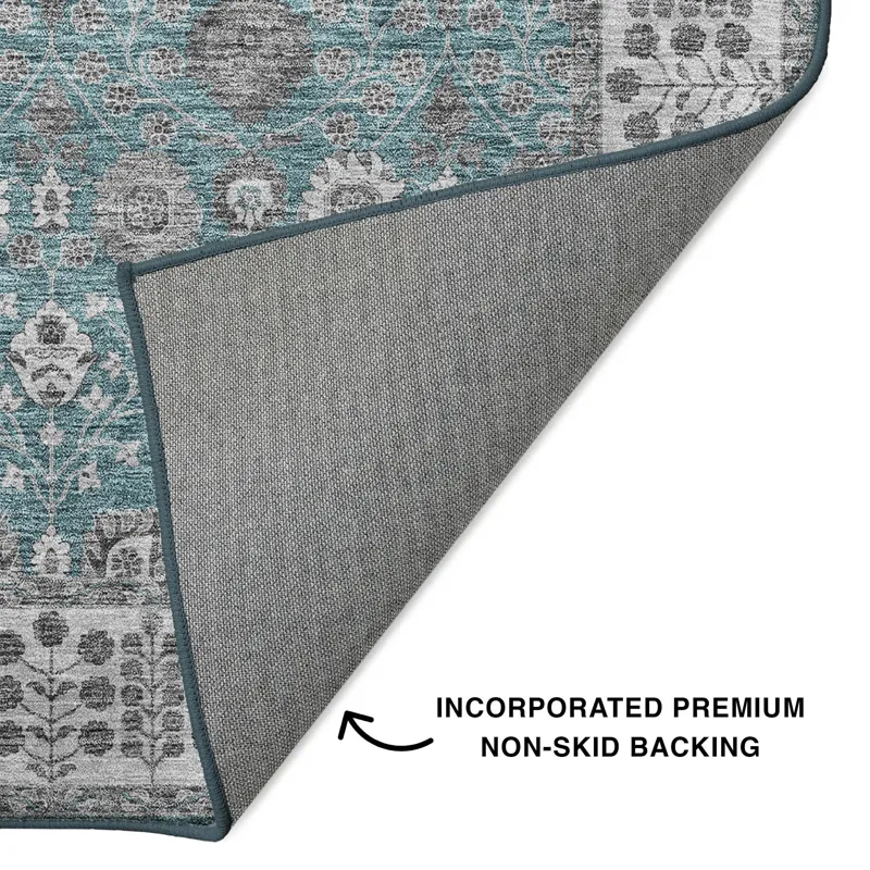 Luxury Washable Hatay Teal 2\'6\" x 3\'10\" Rug