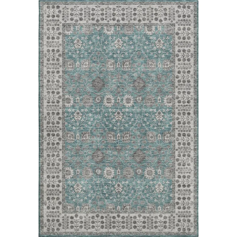 Luxury Washable Hatay Teal 2\'6\" x 3\'10\" Rug