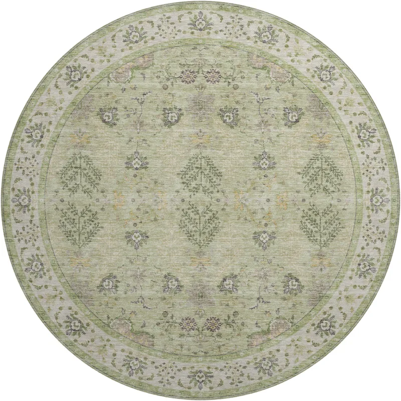 Luxury Washable Hatay Aloe 8\' x 8\' Round Rug