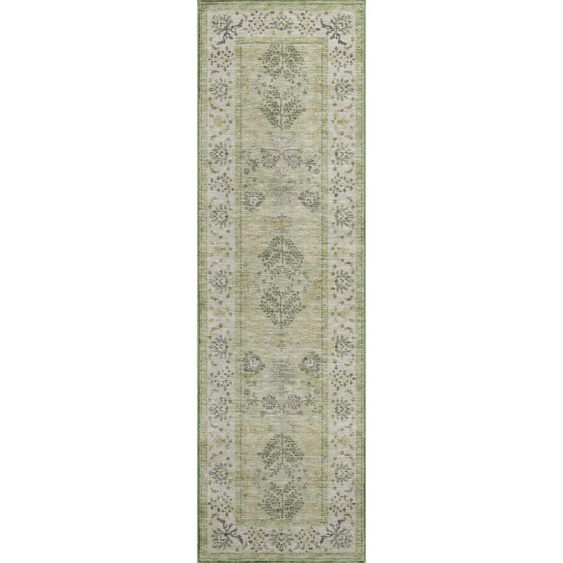 Luxury Washable Hatay Aloe 2\'3\" x 7\'6\" Runner Rug