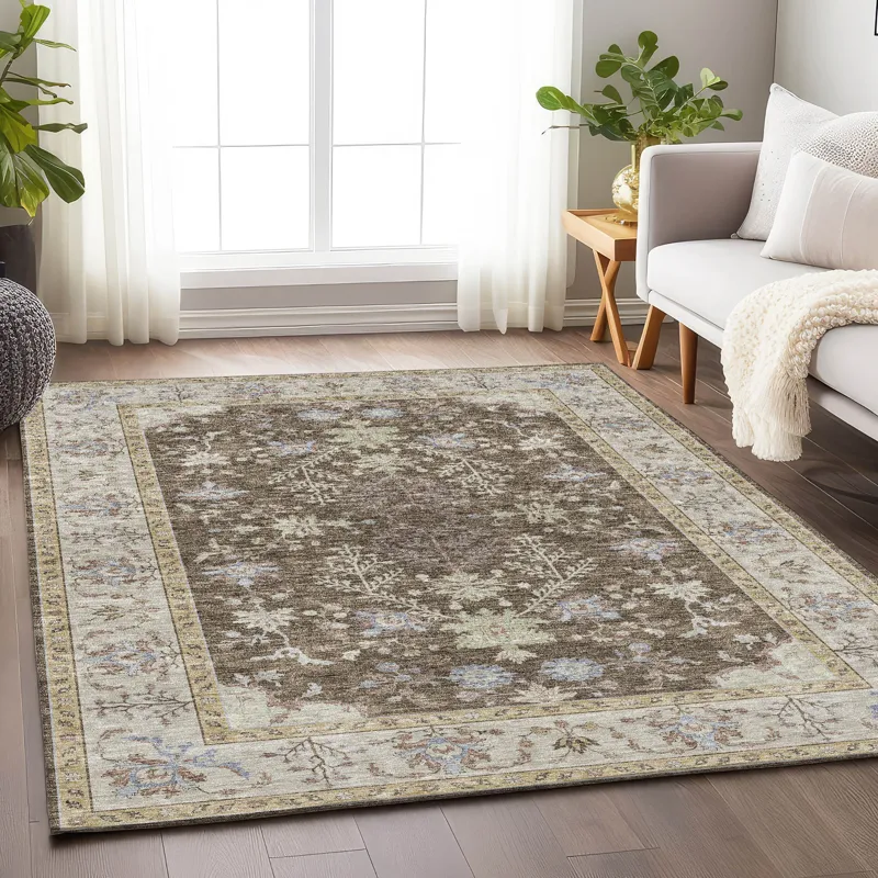 Luxury Washable Hatay Brown 9\' x 12\' Rug