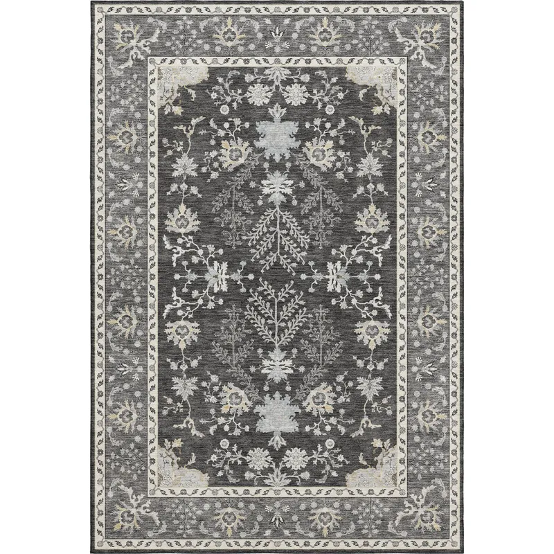Luxury Washable Hatay Charcoal 8\' x 10\' Rug