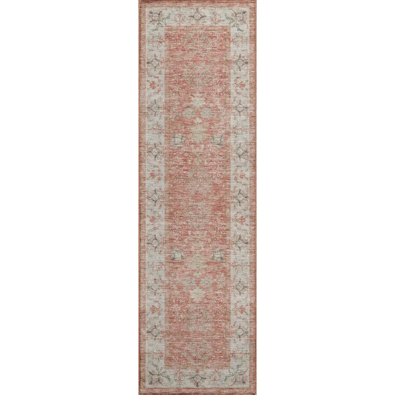 Luxury Washable Hatay Coral 2\'3\" x 7\'6\" Runner Rug