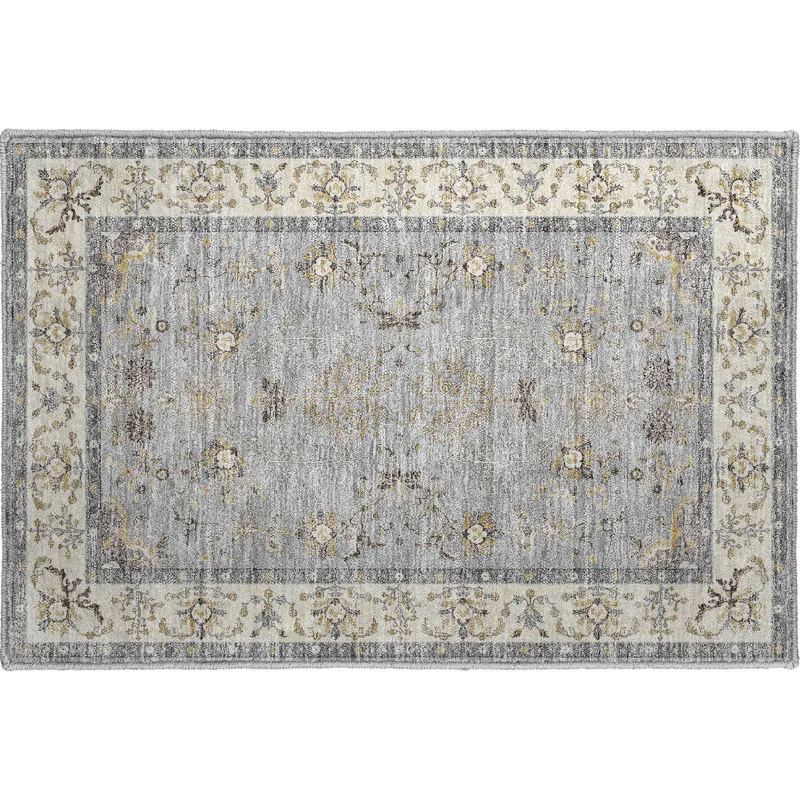 Luxury Washable Hatay Gray 1\'8\" x 2\'6\" Rug