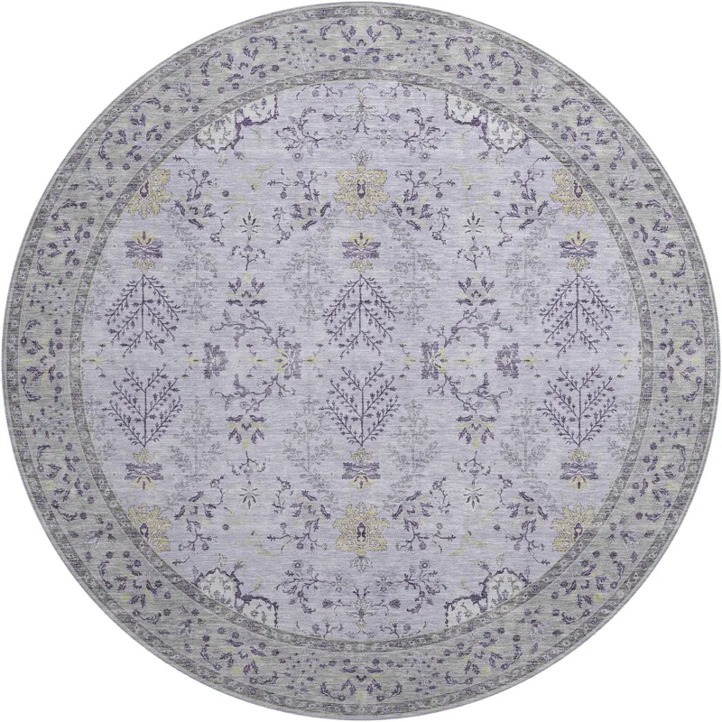 Luxury Washable Hatay Lavender 8\' x 8\' Round Rug