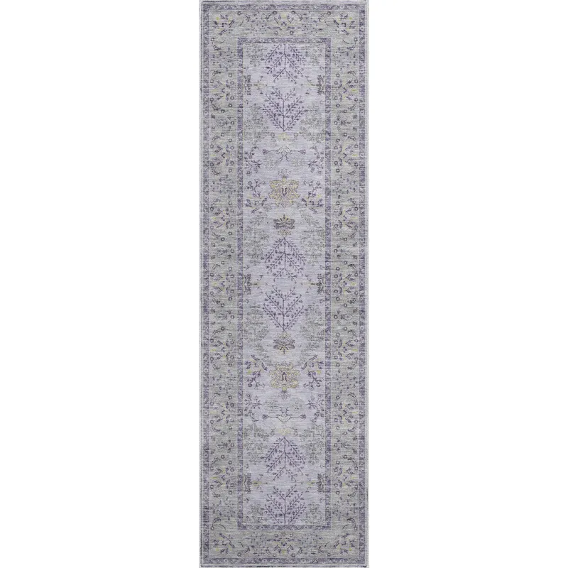 Luxury Washable Hatay Lavender 2\'3\" x 7\'6\" Runner Rug