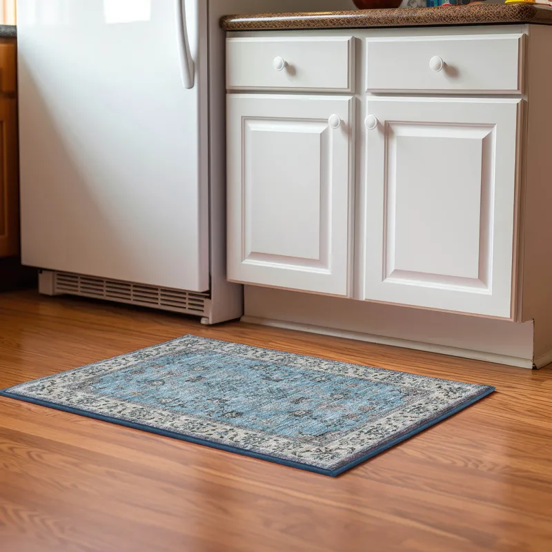 Luxury Washable Hatay Sky 1\'8\" x 2\'6\" Rug