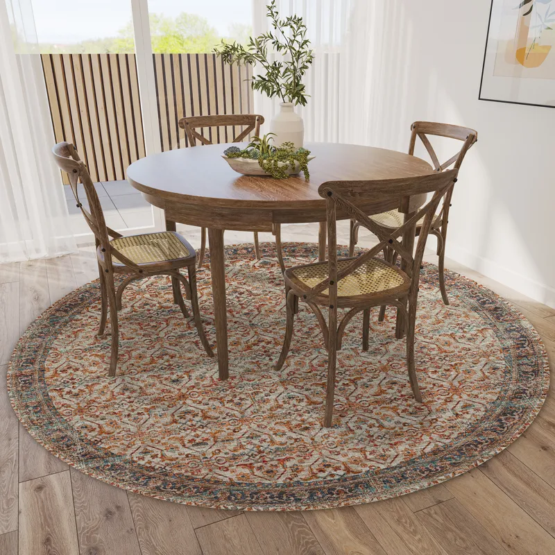 Jericho Linen 4\' x 4\' Round Rug