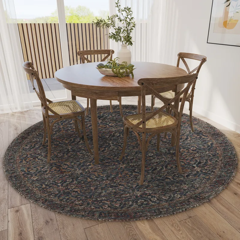 Jericho Midnight 4\' x 4\' Round Rug